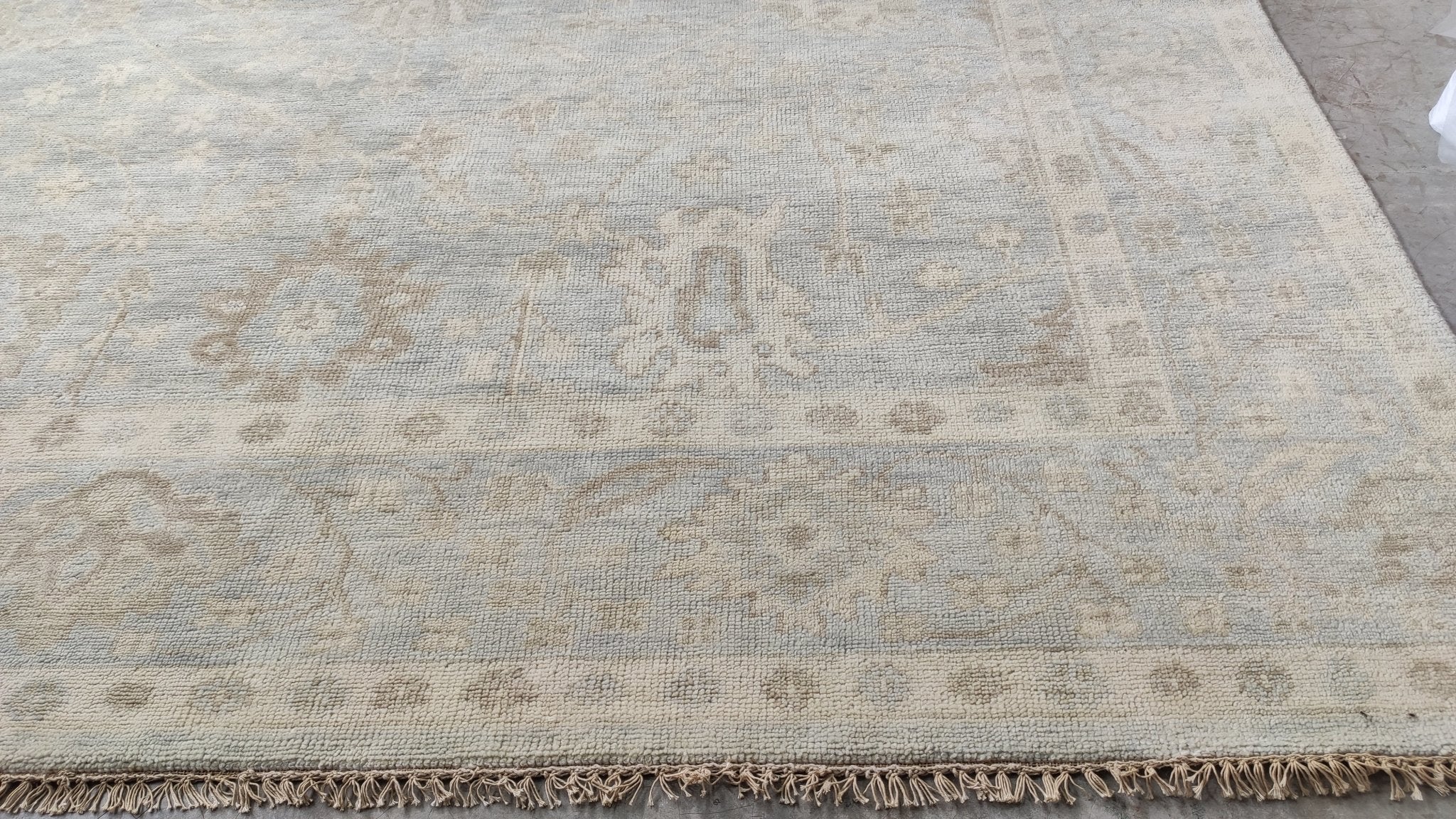 Mary Jane 8.3x10 Beige and Brown Hand-Knotted Oushak Rug | Banana Manor Rug Company