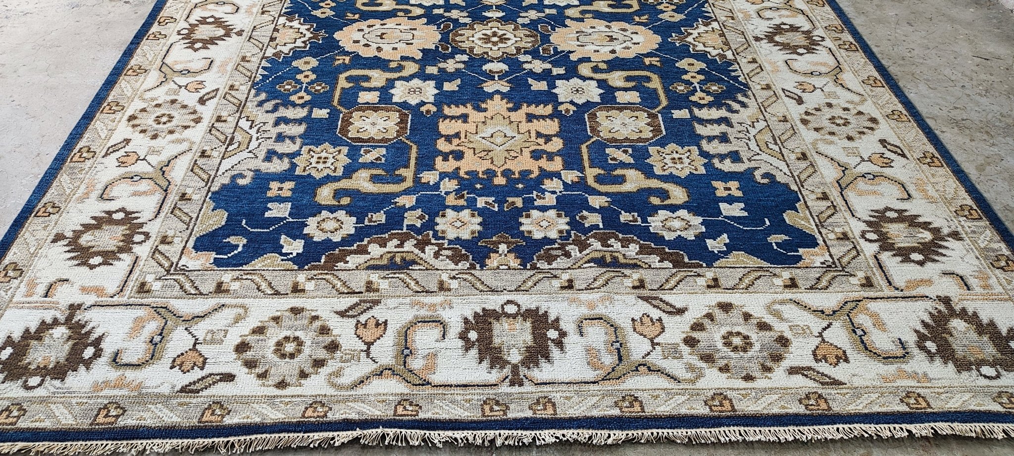 Maybelle 8x10 Hand Knotted Blue & Beige Serapi | Banana Manor Rug Factory Outlet