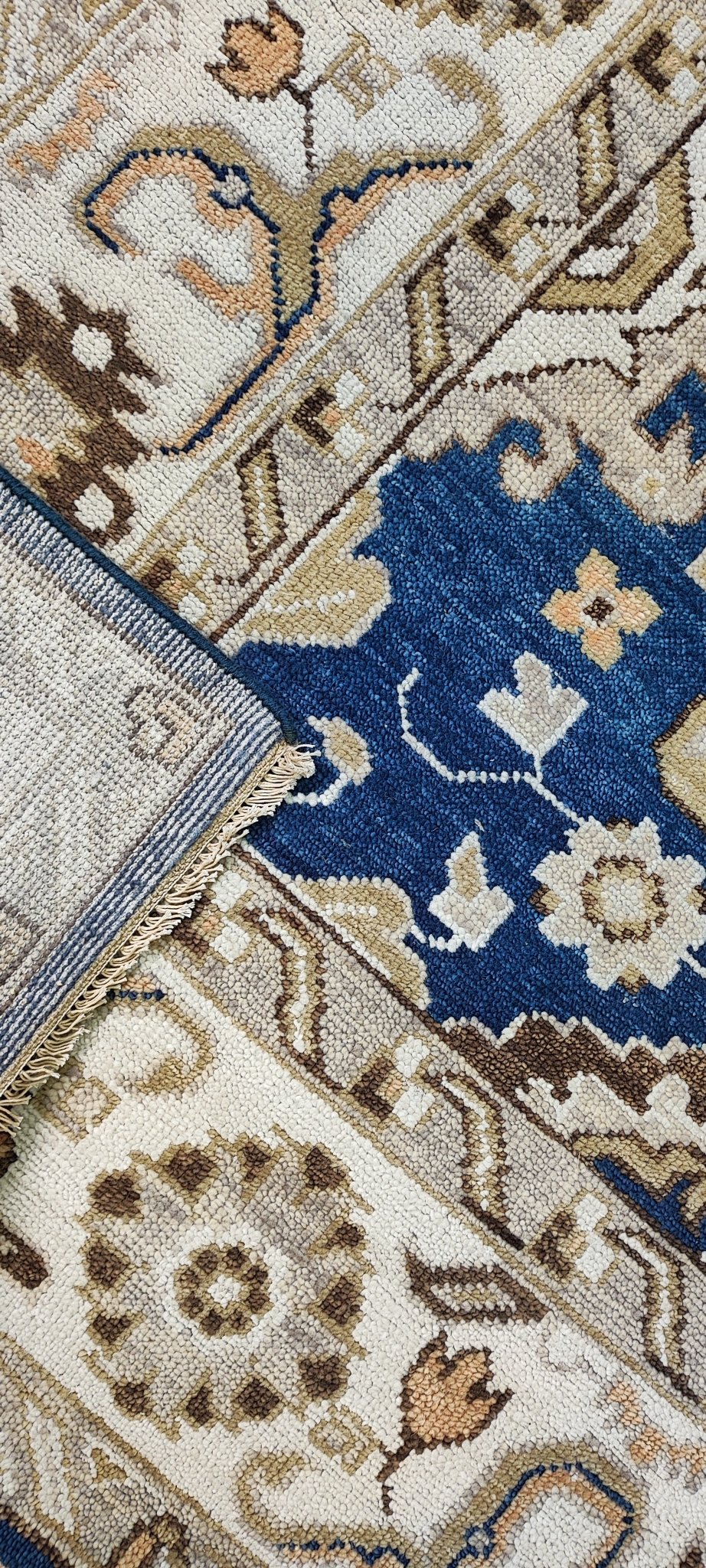 Maybelle 8x10 Hand Knotted Blue & Beige Serapi | Banana Manor Rug Factory Outlet