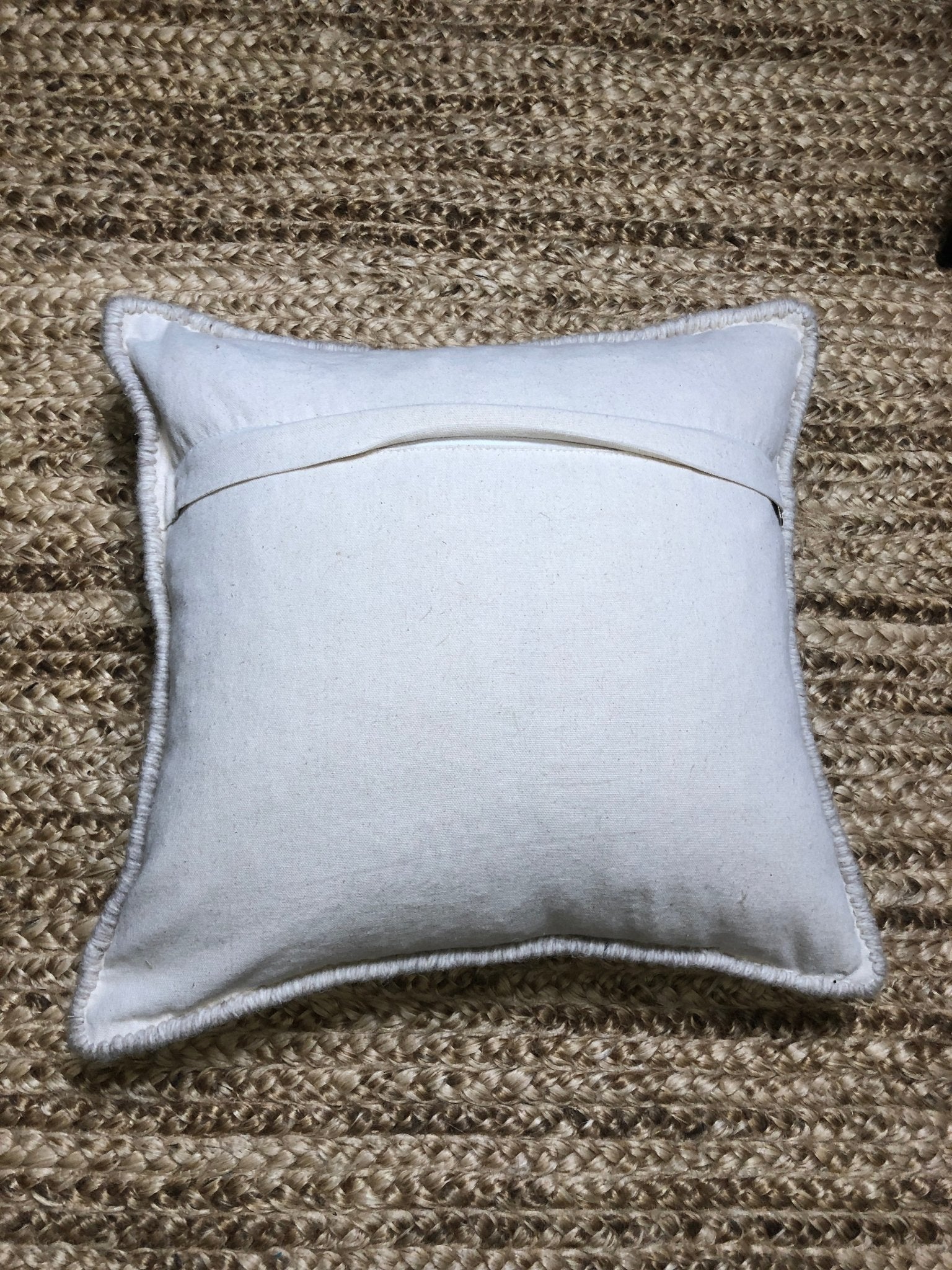 Medora Grey, Beige, and Silver Handwoven Pillow | Banana Manor Rug Company