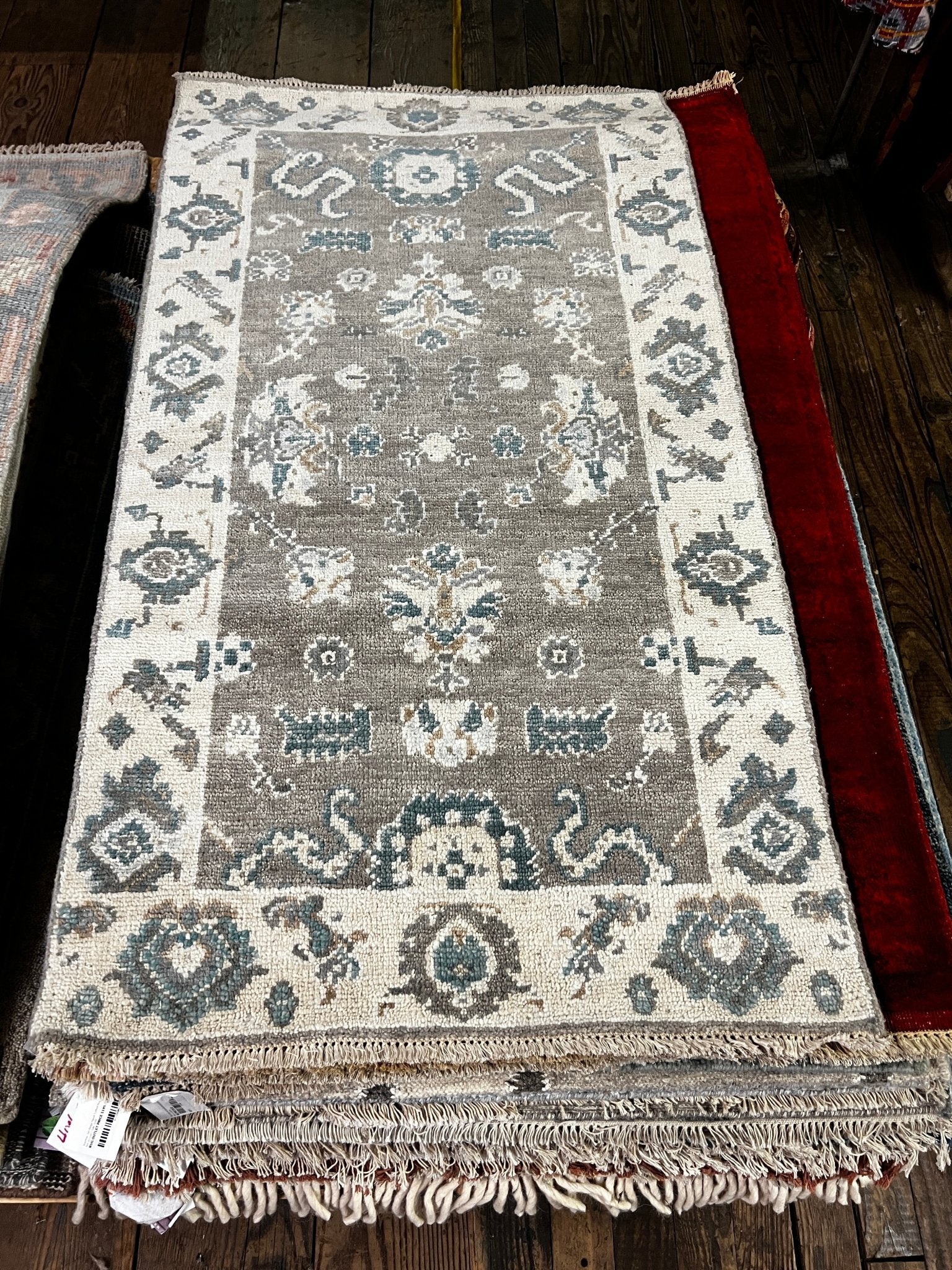 Meliore 2.9x5 Medium Grey & Ivory Oushak | Banana Manor Rug Factory Outlet