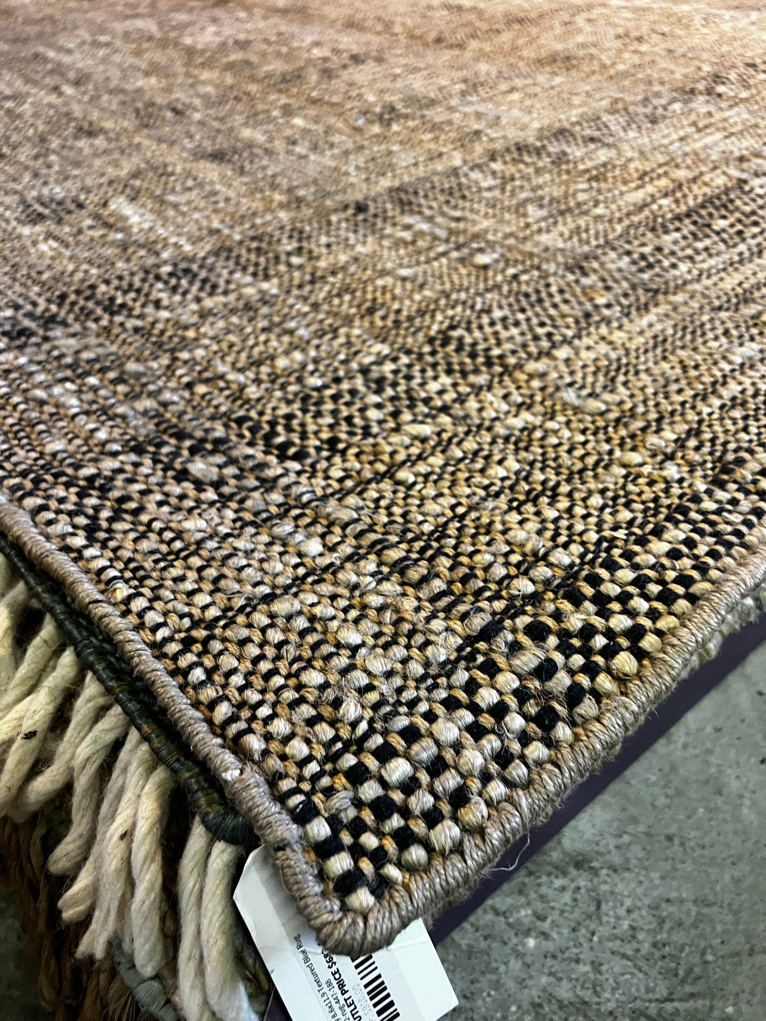 Merle Stockwell 9.3x12 Black Natural Jute & Wool Rug | Banana Manor Rug Factory Outlet
