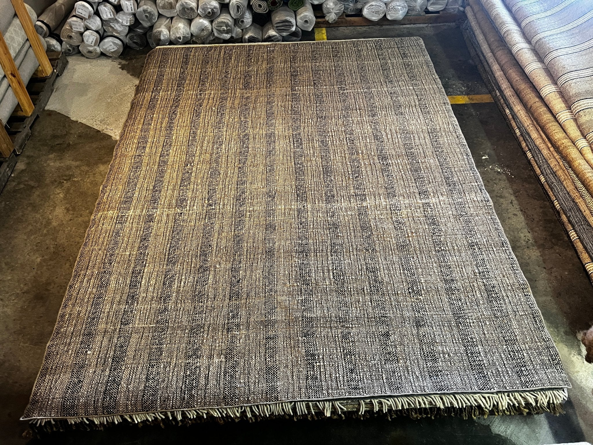 Merle Stockwell 9.3x12 Black Natural Jute & Wool Rug | Banana Manor Rug Factory Outlet
