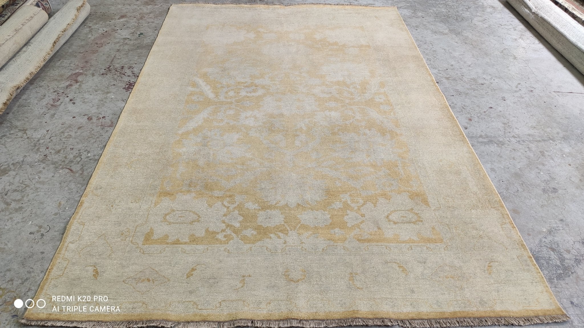 Met Hand Knotted 6.1x8.9 Vintage Style Oushak | Banana Manor Rug Company