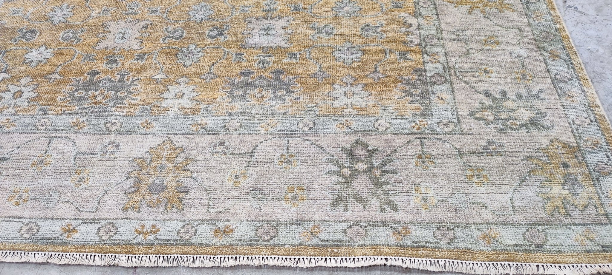 Mia Wasikowska Hand-Knotted Oushak Rug Brown and Tan 8X10 | Banana Manor Rug Company