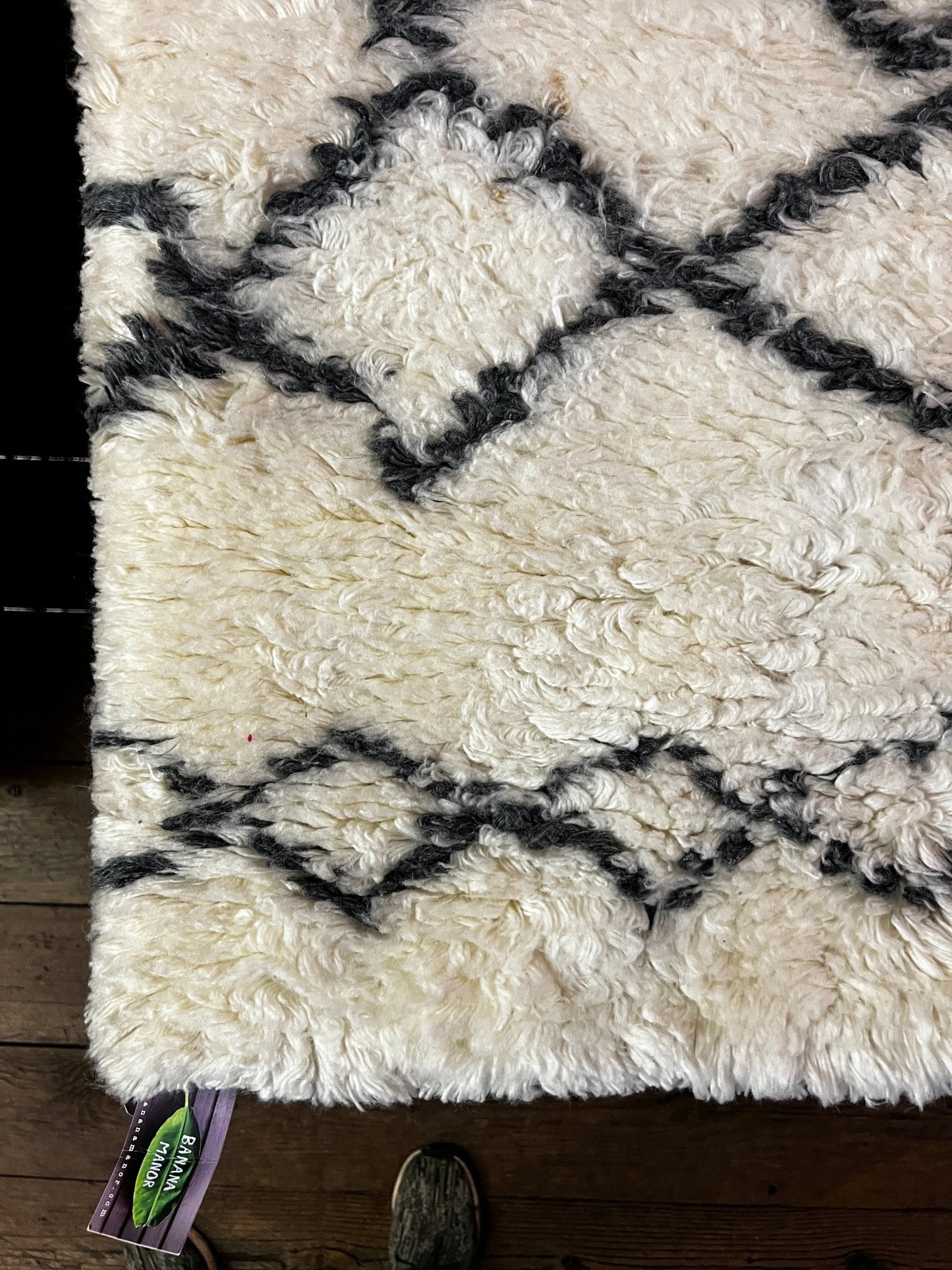 Michael Dorman 4x6 Hand-Knotted Ivory and Black Moroccan Style | Banana Manor Rug Factory Outlet