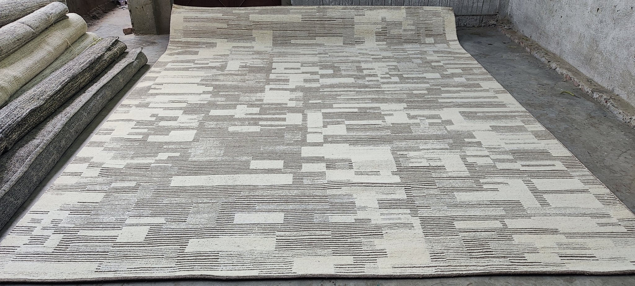 Michel 9.6x12 Hand-Knotted Ivory & Camel Modern | Banana Manor Rug Factory Outlet