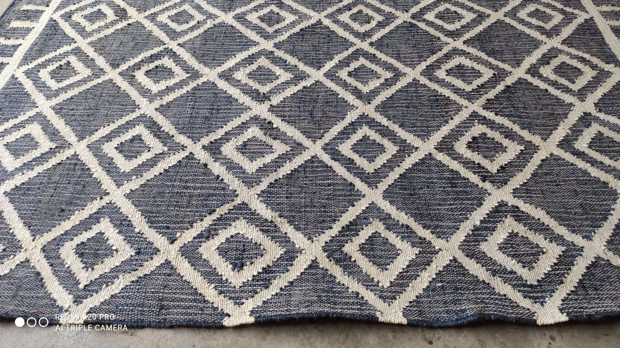 Michelle Handwoven Flatweave Wool Durrie 8.5x7.5 | Banana Manor Rug Company