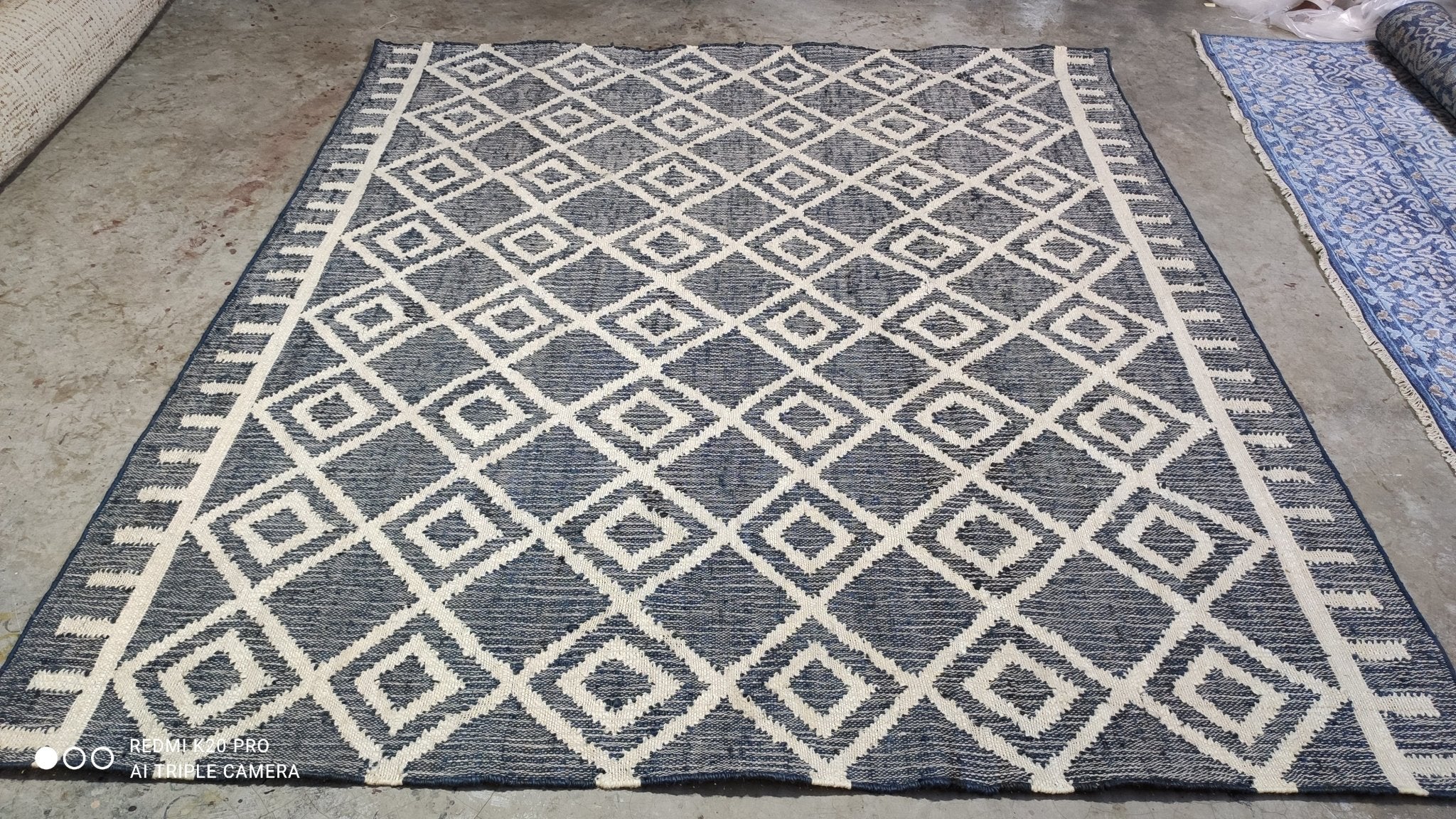 Michelle Handwoven Flatweave Wool Durrie 8.5x7.5 | Banana Manor Rug Company