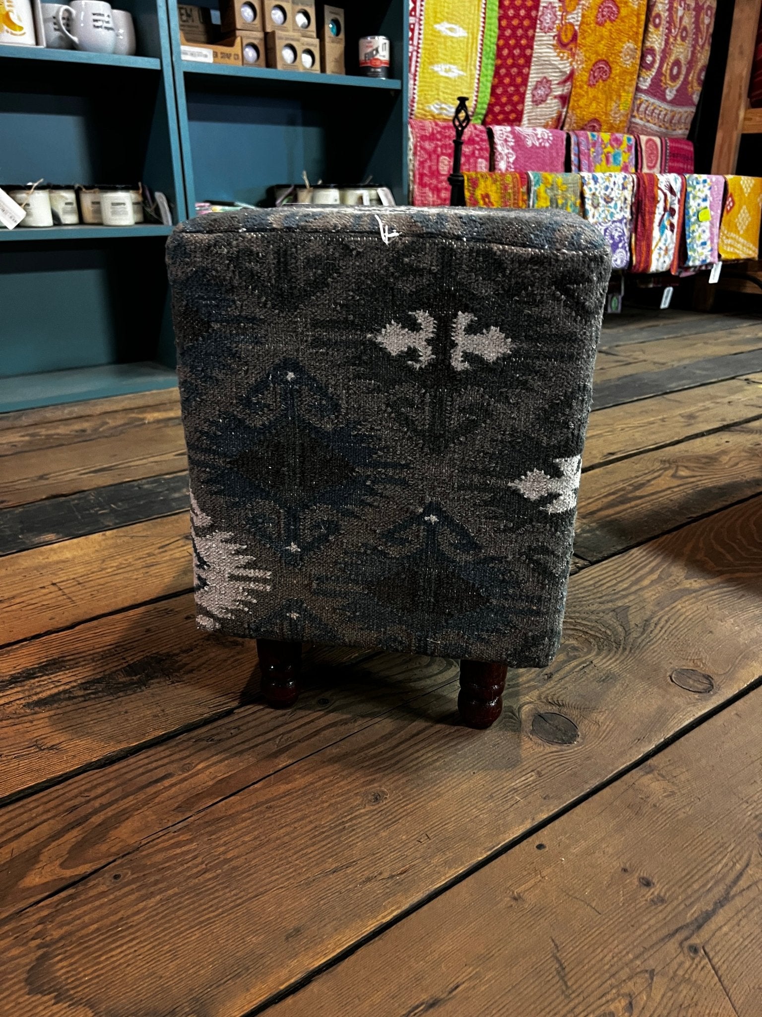 Michiyo 13x13x18 Wooden Upholstered Stool | Banana Manor Rug Factory Outlet
