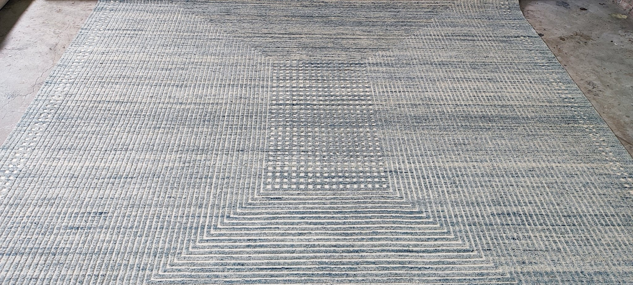 Mick 8.6x10 Hand-Knotted Aqua Blue Cut Pile | Banana Manor Rug Factory Outlet