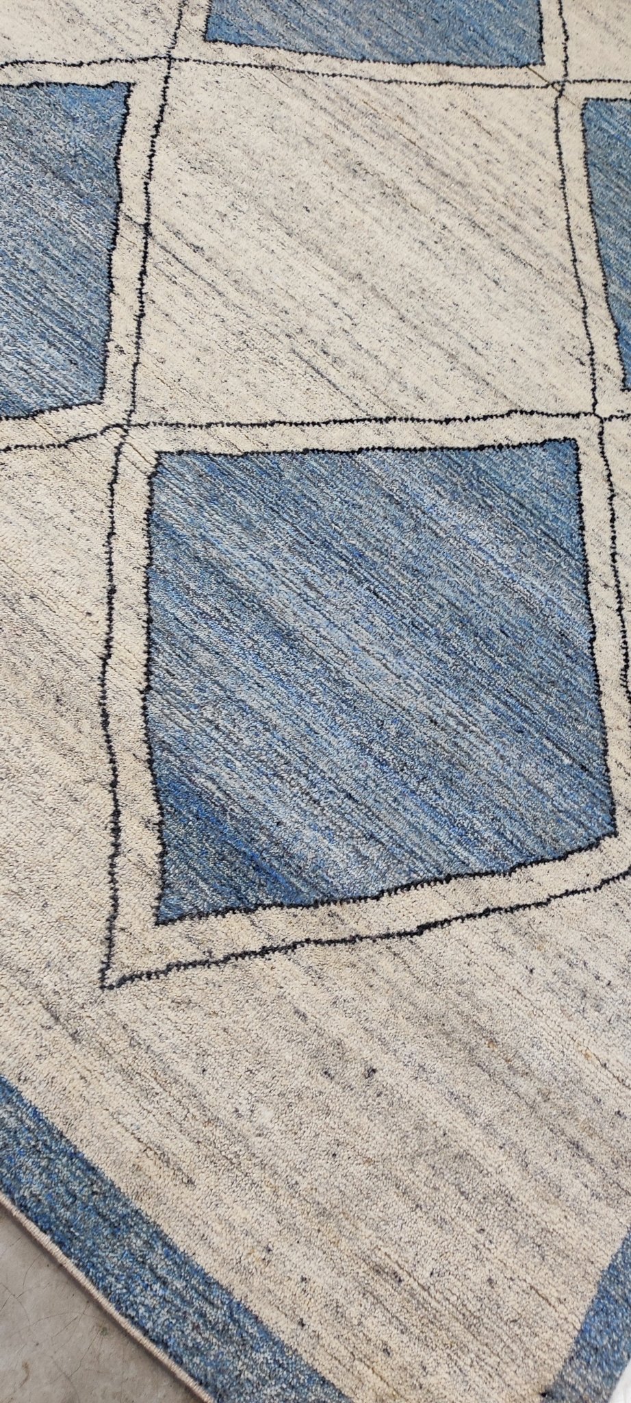 Millian 9.3x11.9 Hand-Knotted Light Blue & Beige Modern | Banana Manor Rug Factory Outlet