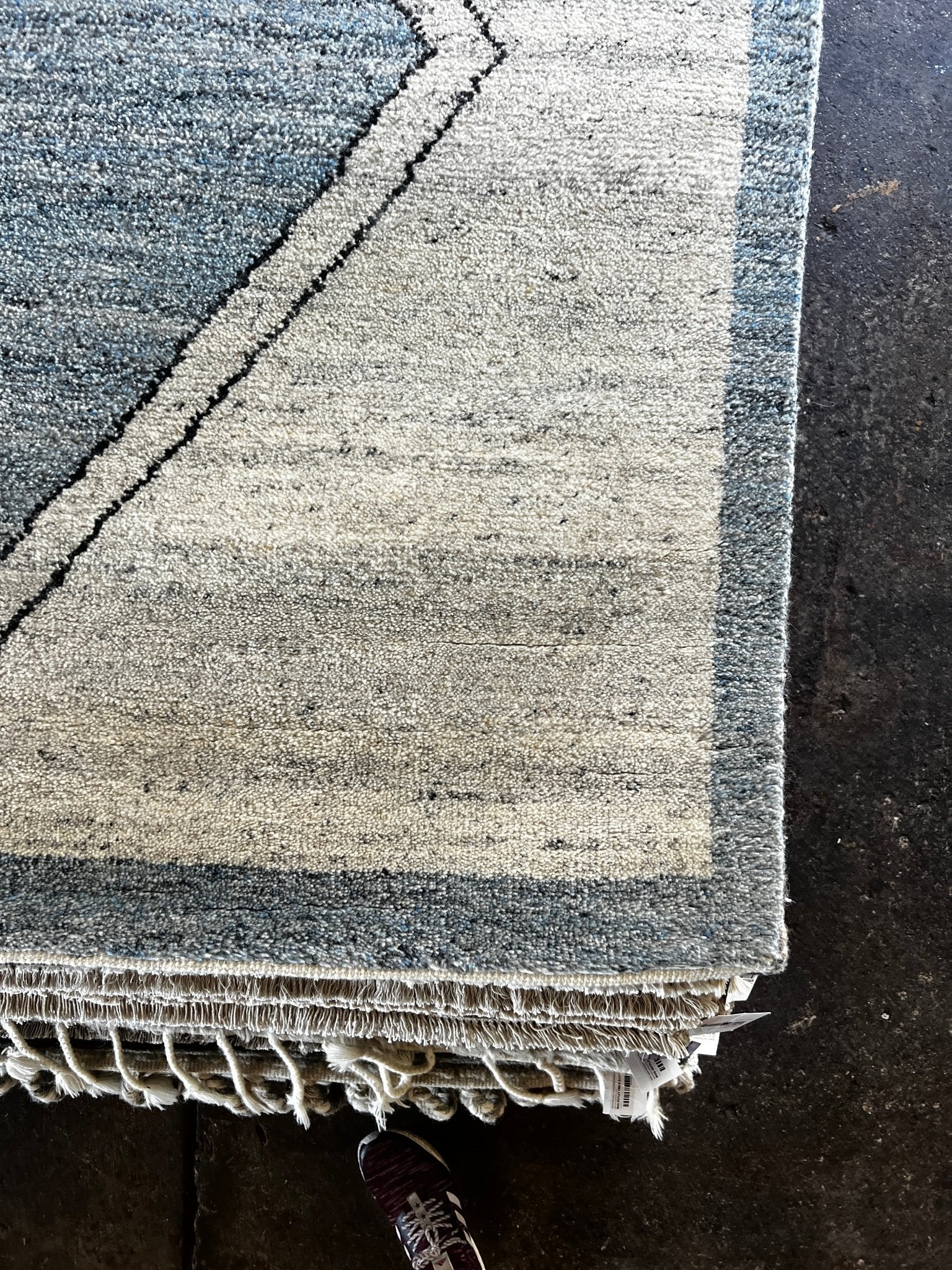 Millian 9.3x11.9 Hand-Knotted Light Blue & Beige Modern | Banana Manor Rug Factory Outlet