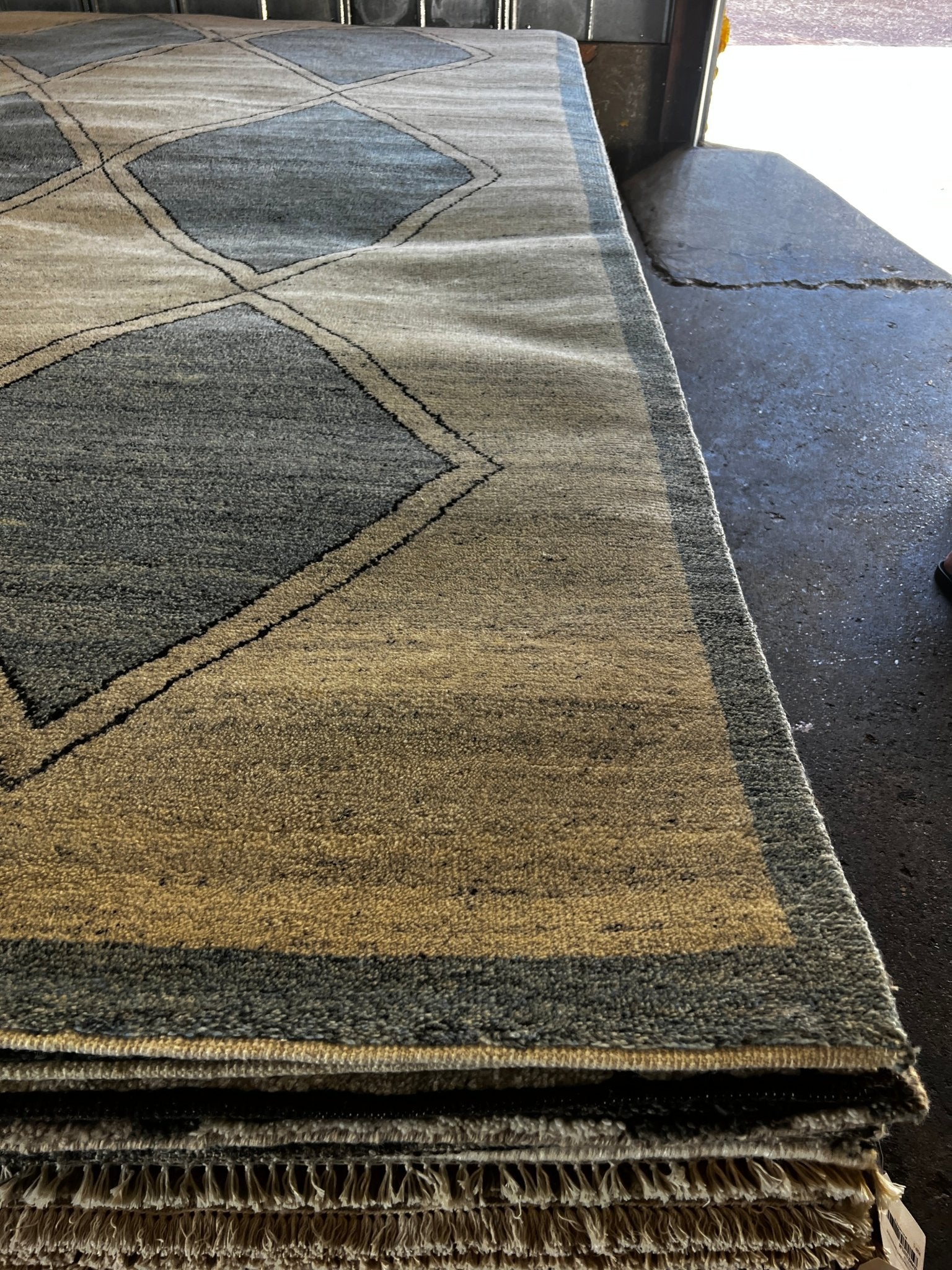 Millian 9.3x11.9 Hand-Knotted Light Blue & Beige Modern | Banana Manor Rug Factory Outlet