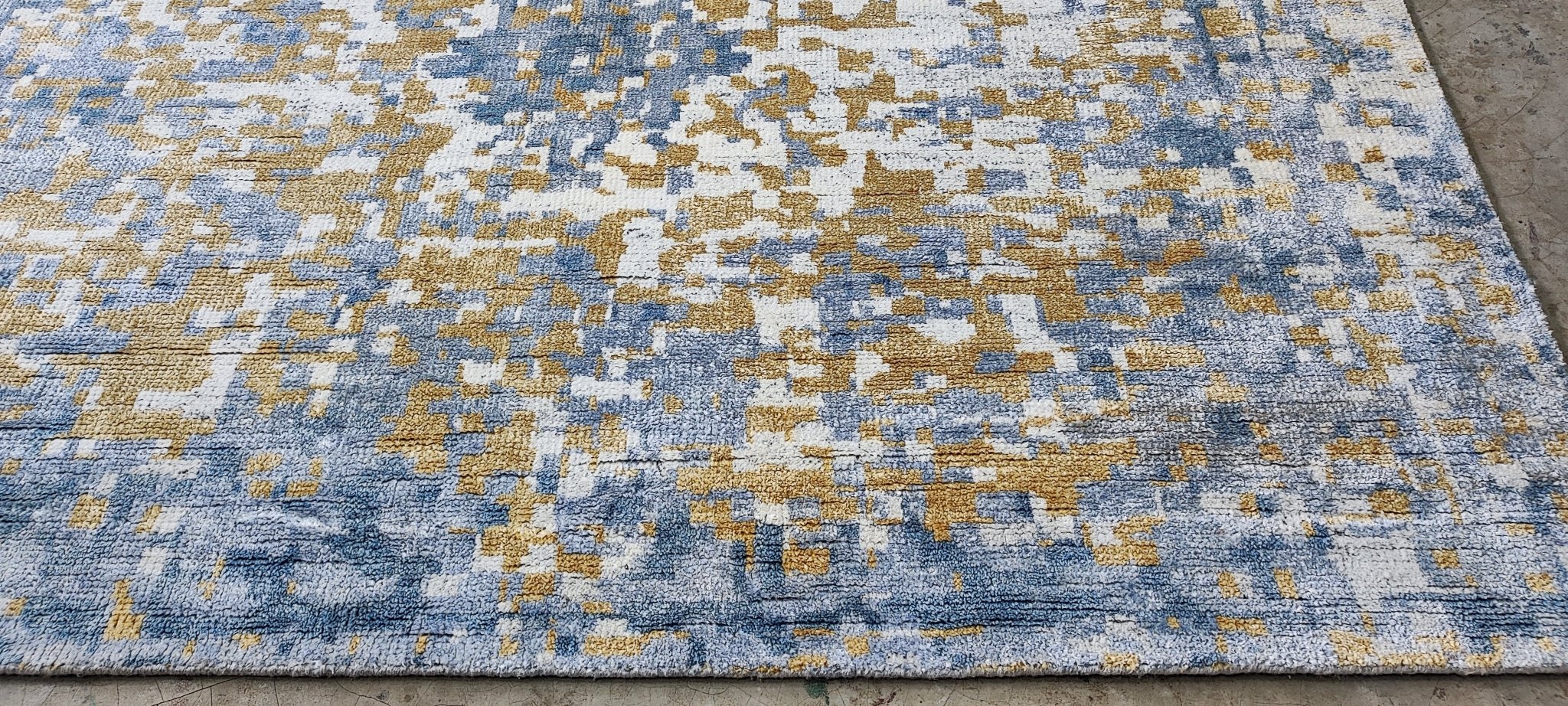Mimi Fox 7.9x10.9 Hand Knotted Aqua Mix Abstract | Banana Manor Rug Factory Outlet