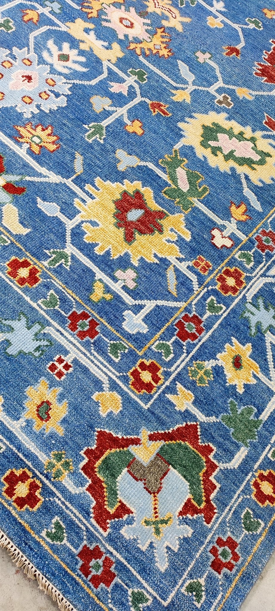 Mimi McMakin Blue Hand-Knotted Oushak Rug 9x12 | Banana Manor Rug Company