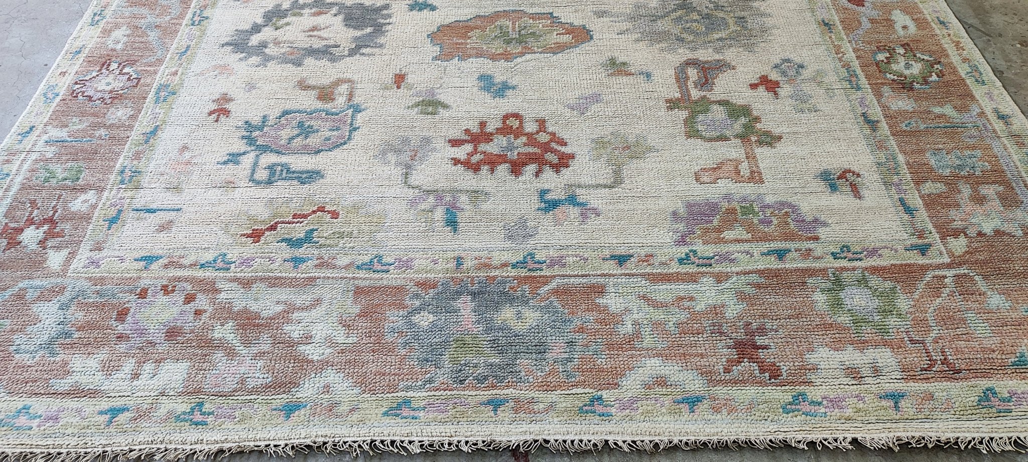 Mirabella 8x10 Ivory & Rust Oushak | Banana Manor Rug Factory Outlet