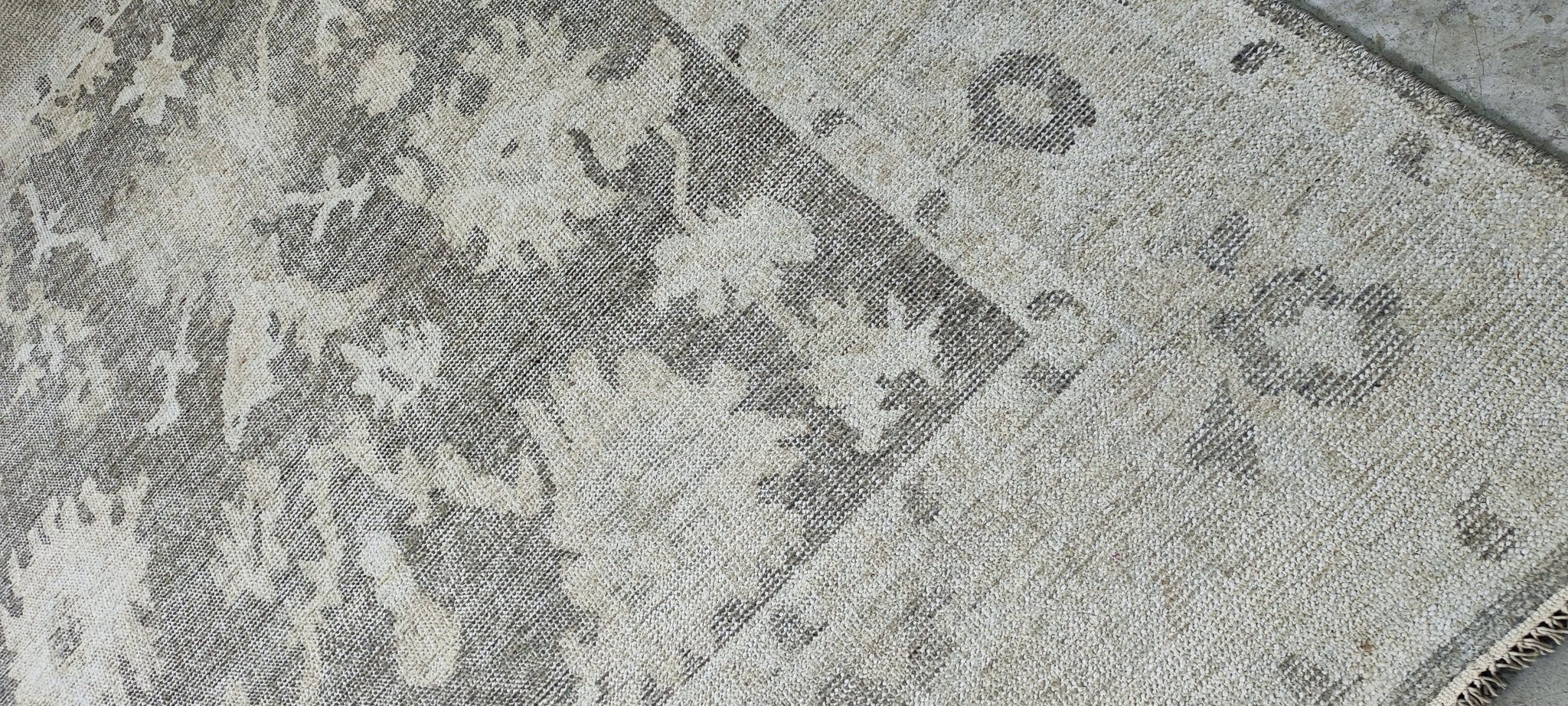 Missy 8x9.9 Hand Knotted Grey & Beige Oushak | Banana Manor Rug Factory Outlet