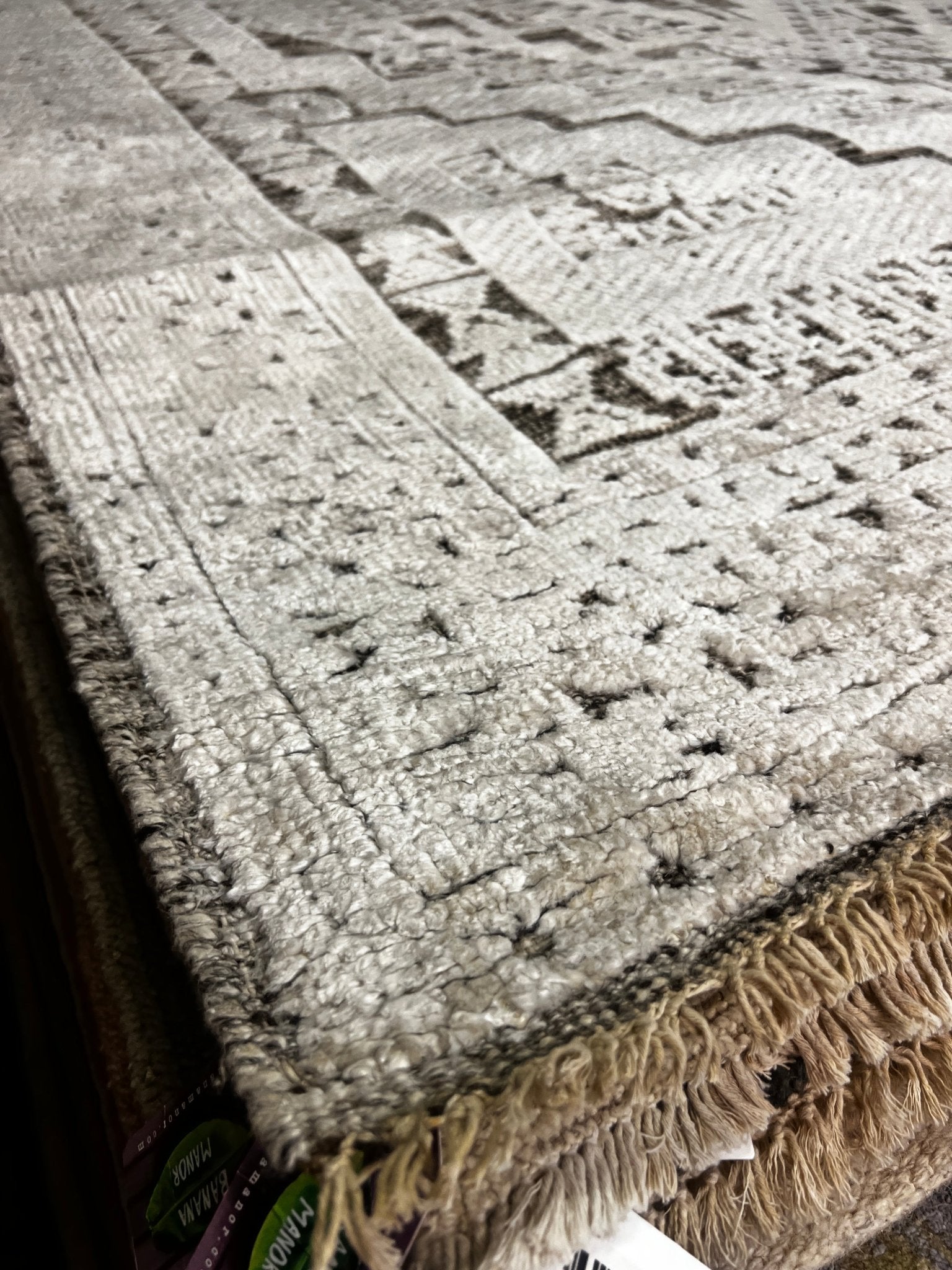 Miuccia 6x9 Silver & Grey High Low Viscose Hand Knotted | Banana Manor Rug Factory Outlet