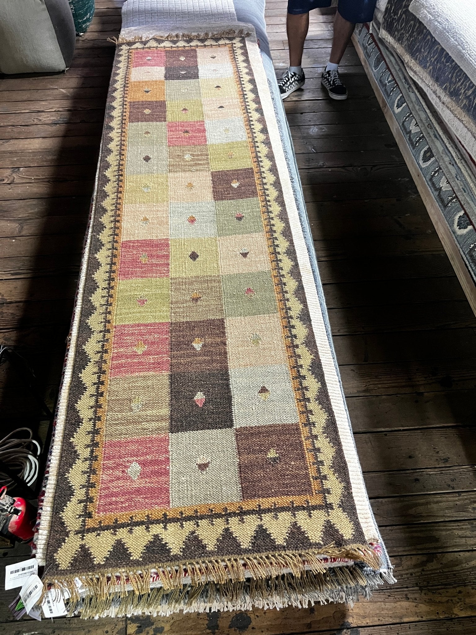 Modern Multi-Colored 2.3x9 and 2x9 Handwoven Durrie Runner | Banana Manor Rug Factory Outlet