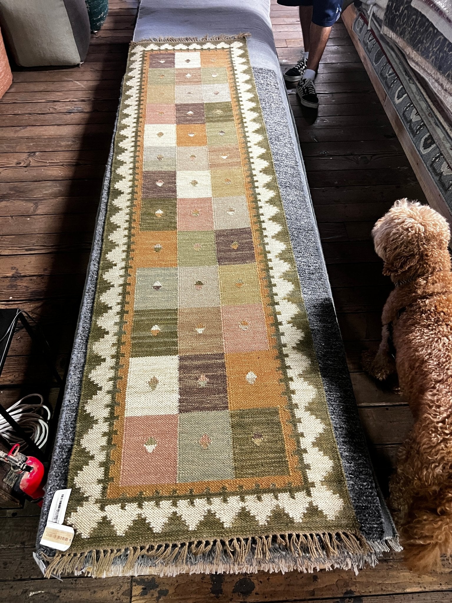 Modern Multi-Colored 2.3x9 and 2x9 Handwoven Durrie Runner | Banana Manor Rug Factory Outlet