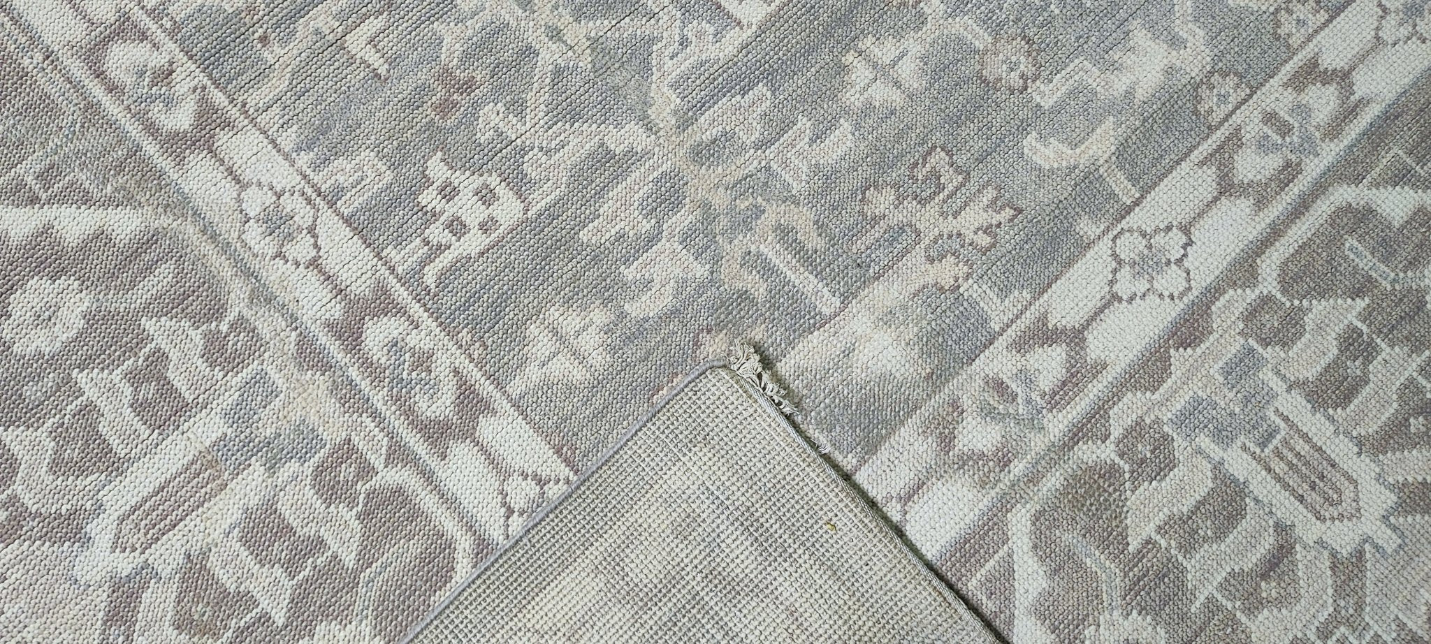 Moe Tucker 11.9x15 Hand Knotted Silver Grey Turkish Oushak | Banana Manor Rug Factory Outlet
