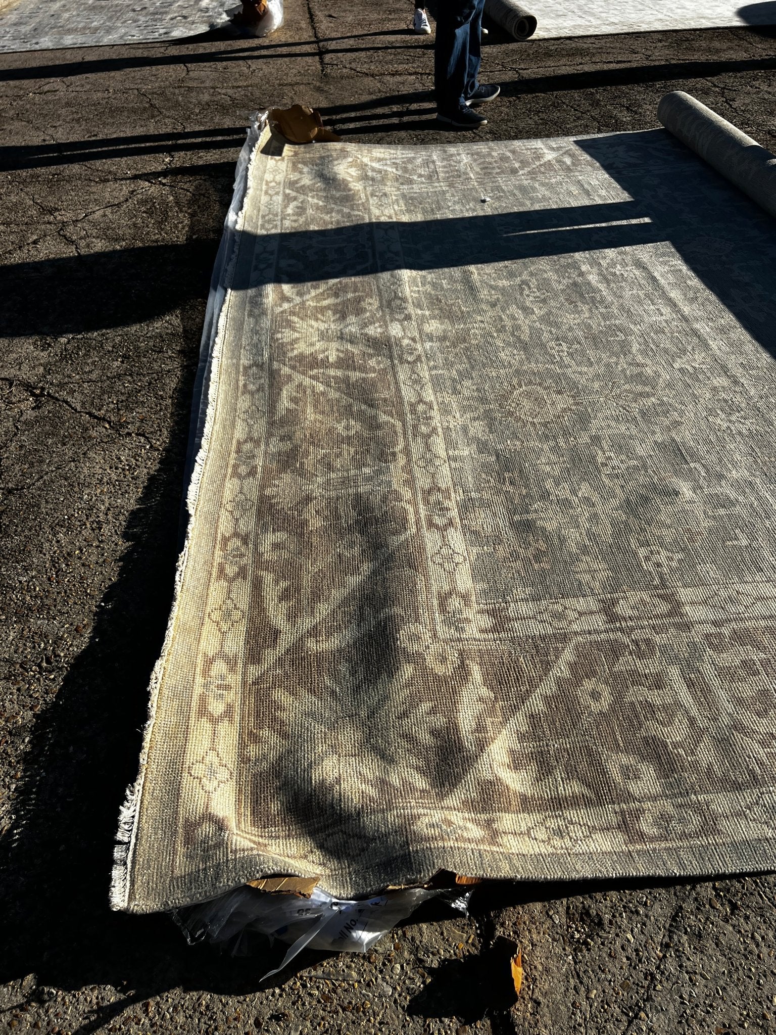 Moe Tucker 11.9x15 Hand-Knotted Silver Grey Turkish Oushak | Banana Manor Rug Factory Outlet