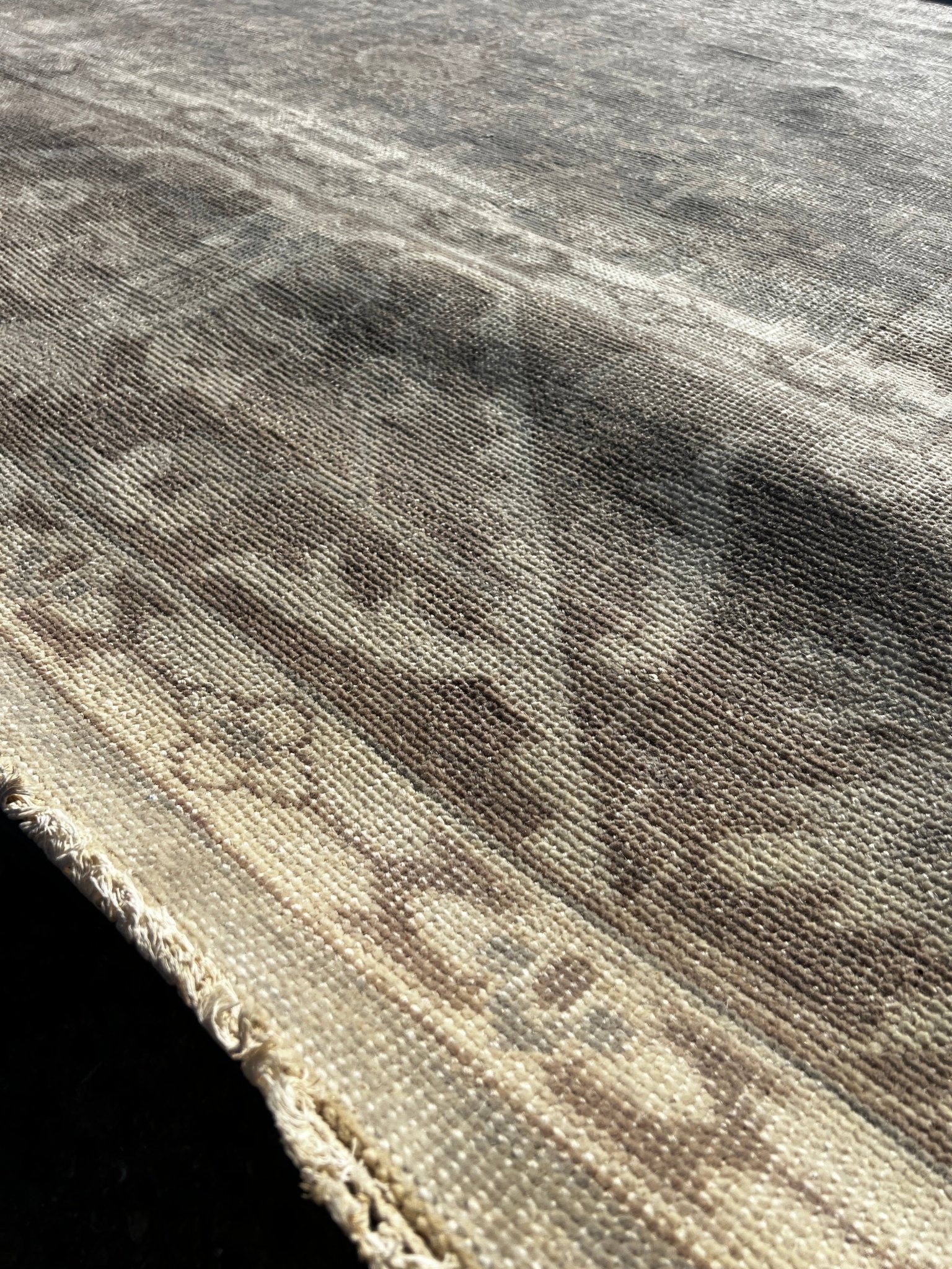 Moe Tucker 11.9x15 Hand-Knotted Silver Grey Turkish Oushak | Banana Manor Rug Factory Outlet