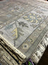 Molly Van Amburgh Grey and Silver Hand-Knotted Oushak Rug 4x4 | Banana Manor Rug Factory Outlet