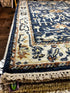 Morgan Fairchild 3.9x6 Hand-Knotted Blue & Beige Oushak | Banana Manor Rug Factory Outlet