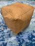 Moroccan New Medium Square Leather Pouffe/Floor Cushion | Banana Manor Rug Company