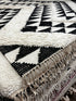 Morocco Melody Ivory and Black Handwoven Modern Moroccan Style Rug 5.3x7.6 | Banana Manor Rug Company