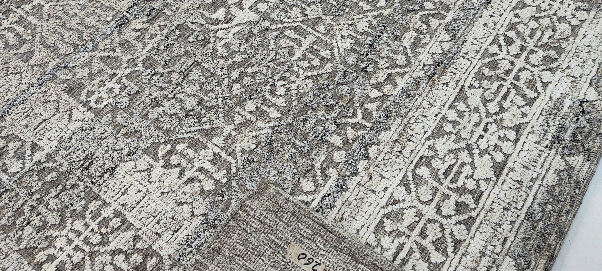 Murphy 8.3x10 Hand-Knotted Beige & Grey High Low | Banana Manor Rug Factory Outlet