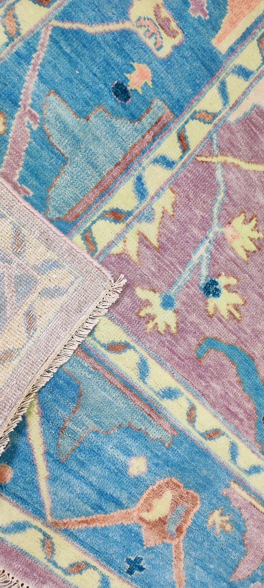 Musetta Vander Hand-Knotted Oushak Rug Blue and Purple 8x10 | Banana Manor Rug Company