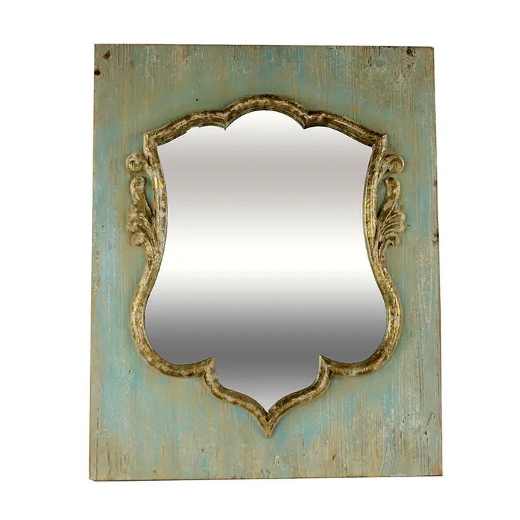 My Pretty Distressed Wood Shield 24x30 Mirror | Banana Manor Rug Company