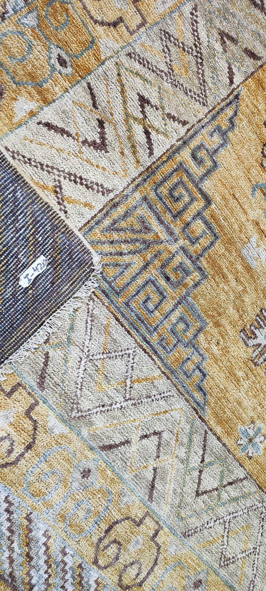 Nadja 10x13.9 Hand-Knotted Gold & Tan Oriental | Banana Manor Rug Factory Outlet