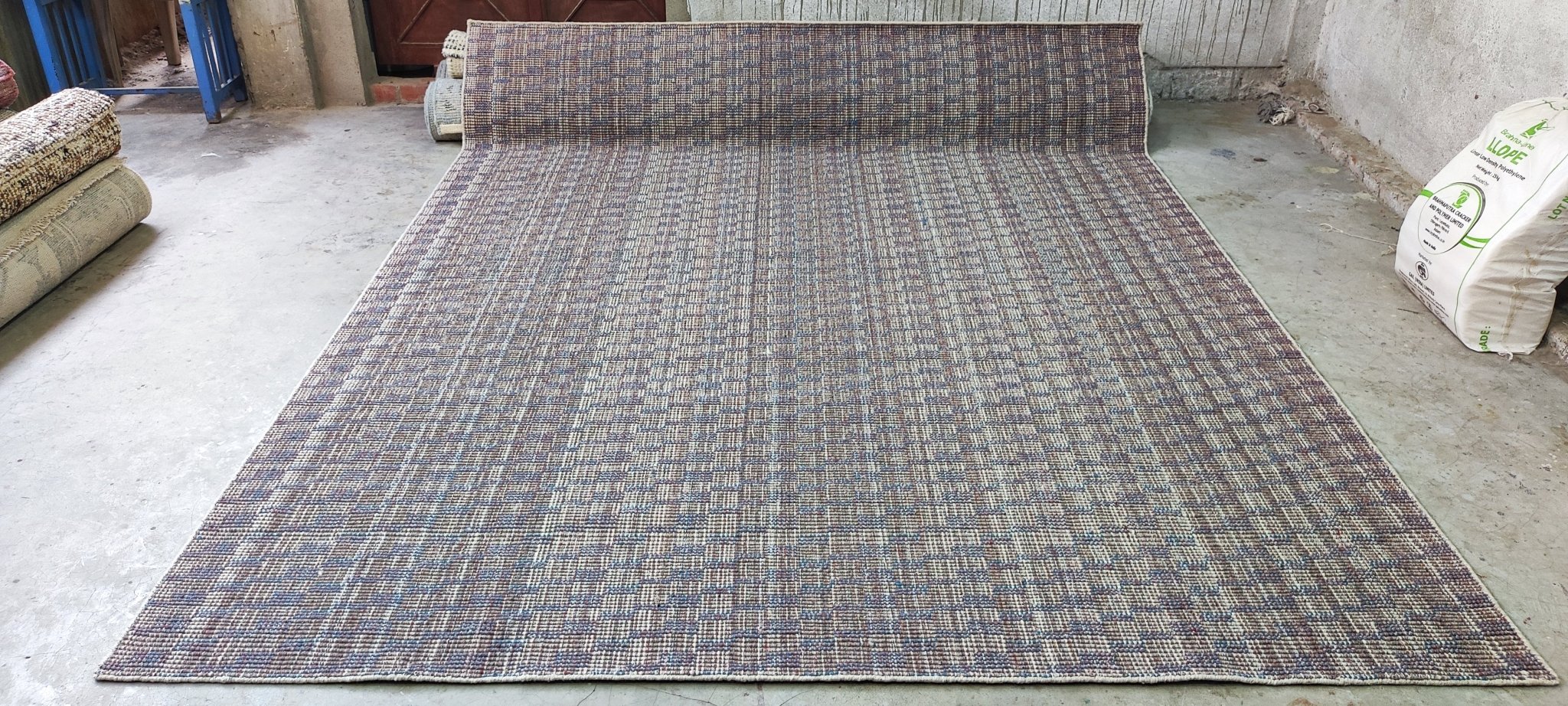 Nan Pierce 8x10 Handwoven Grass Wool Durrie | Banana Manor Rug Factory Outlet