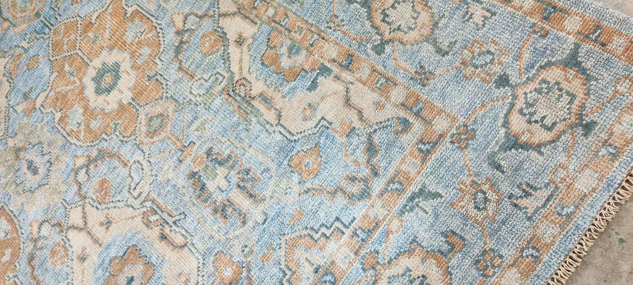 Nancy Lancaster Light Blue Hand-Knotted Oushak Rug 8.3x10 | Banana Manor Rug Company