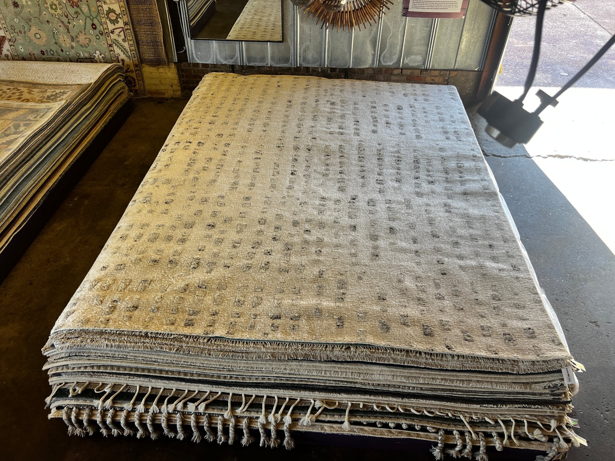 Naoko 9x12.3 Hand-Knotted Beige & Grey Abstract | Banana Manor Rug Factory Outlet