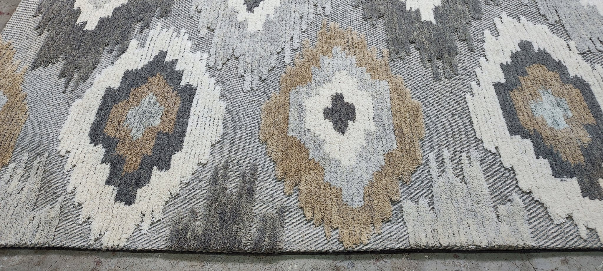 Napoleon House 5x8 Handwoven Grey Mix High Low | Banana Manor Rug Factory Outlet