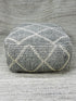 Neutral Diamond Handwoven Wool Loop Top Design Pouffe | Banana Manor Rug Company