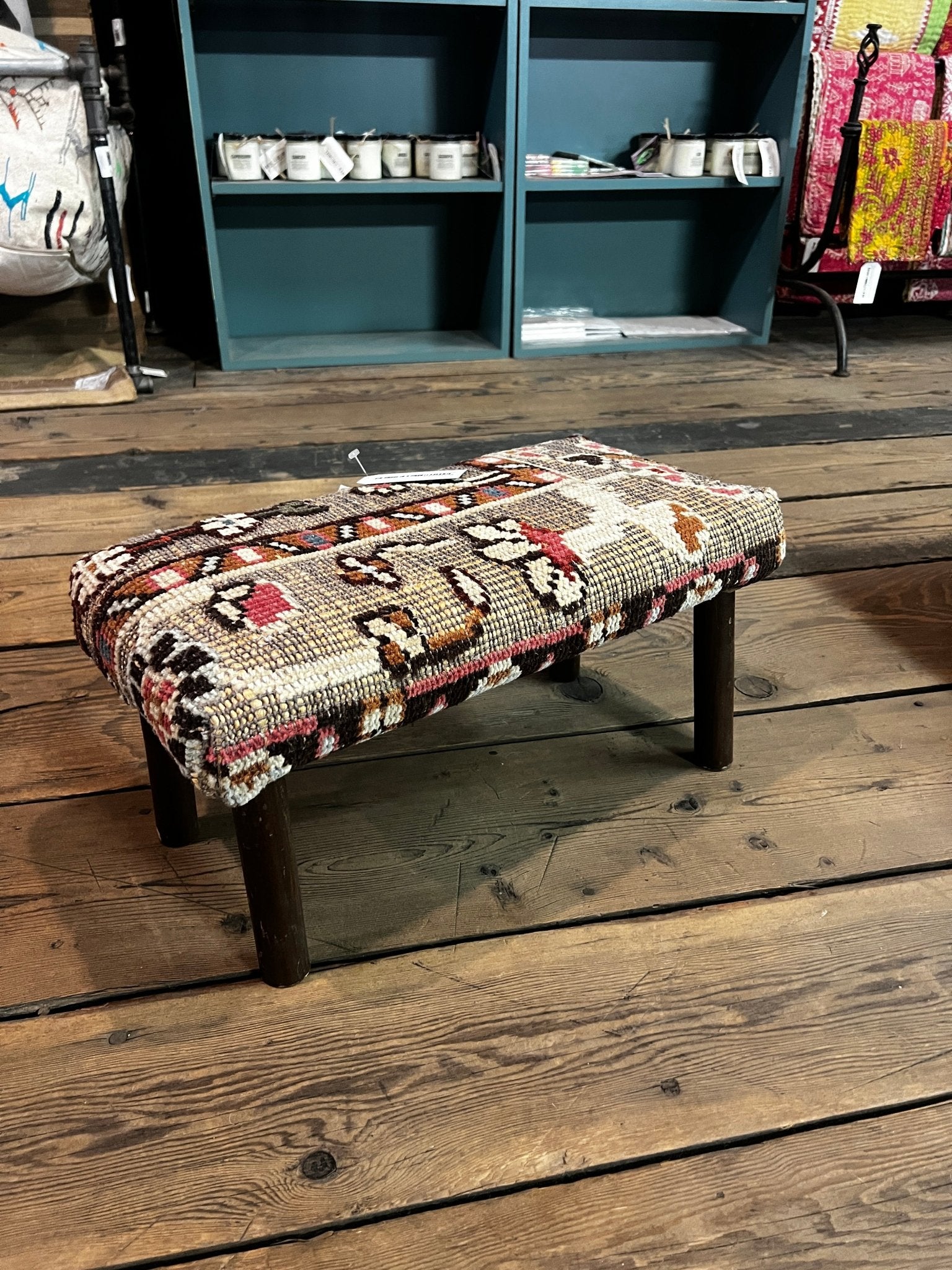 Nicole Besnard 21x11x10 Wooden Upholstered Stool | Banana Manor Rug Factory Outlet