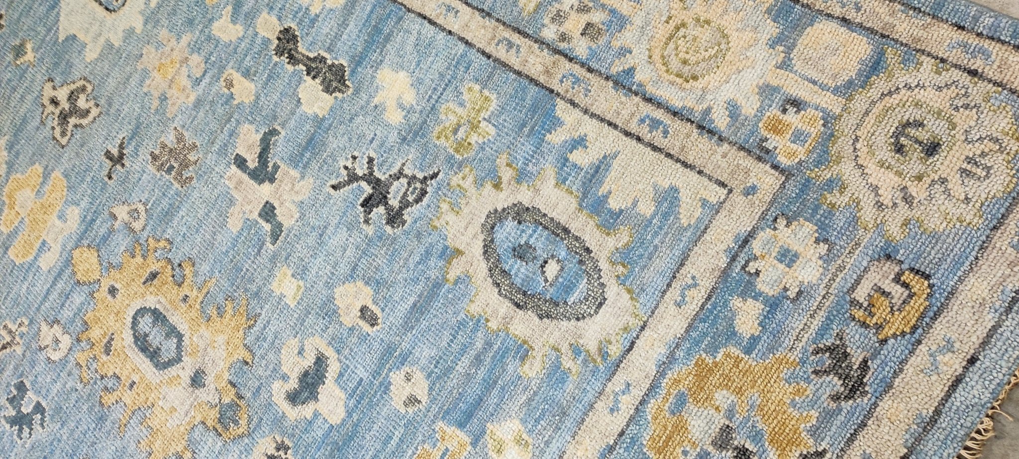 Nicole Gibbons Blue Hand-Knotted Oushak Rug 8x10 | Banana Manor Rug Company