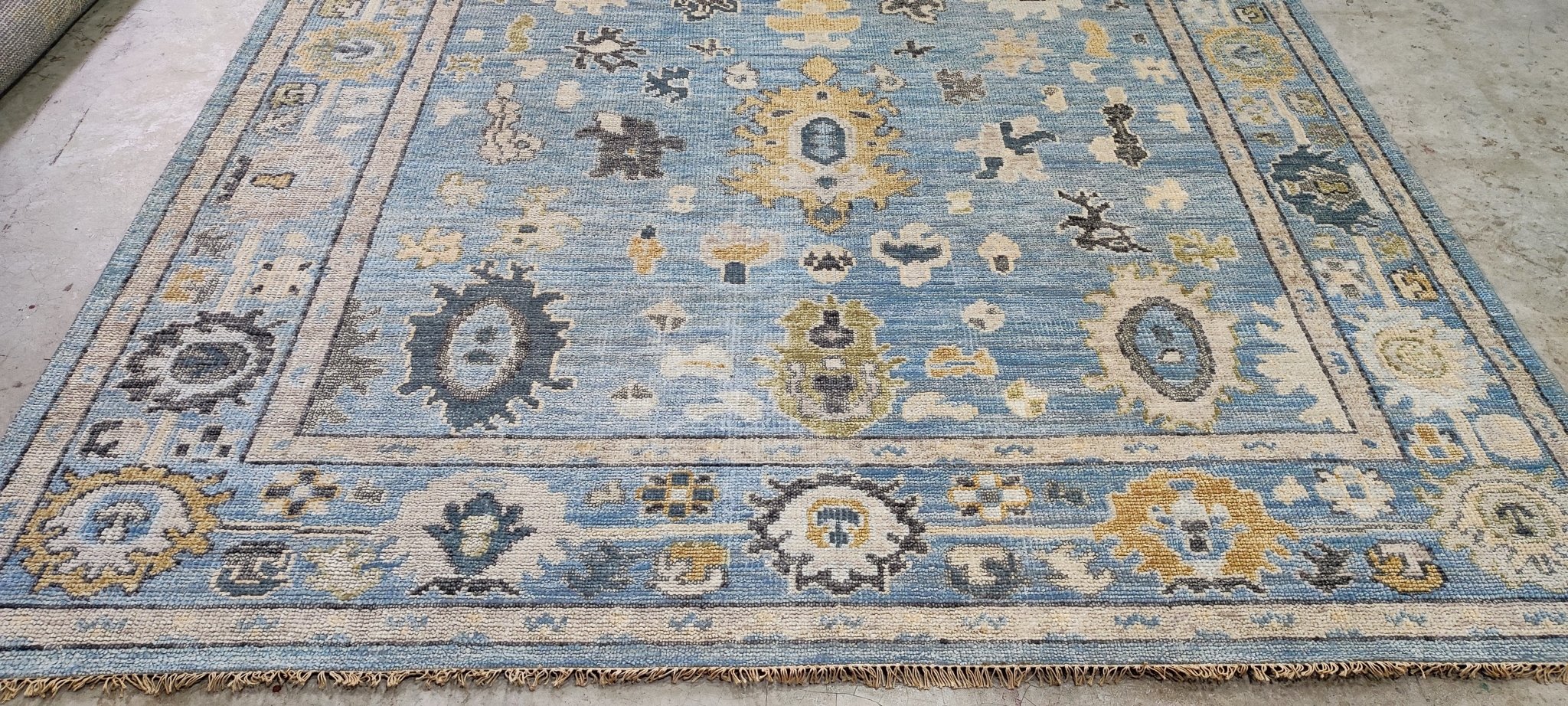 Nicole Gibbons Blue Hand-Knotted Oushak Rug 8x10 | Banana Manor Rug Company