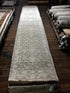 Nina Campbell Silver and Grey Hand-Knotted Oushak Runner 2.6x11.9 | Banana Manor Rug Company