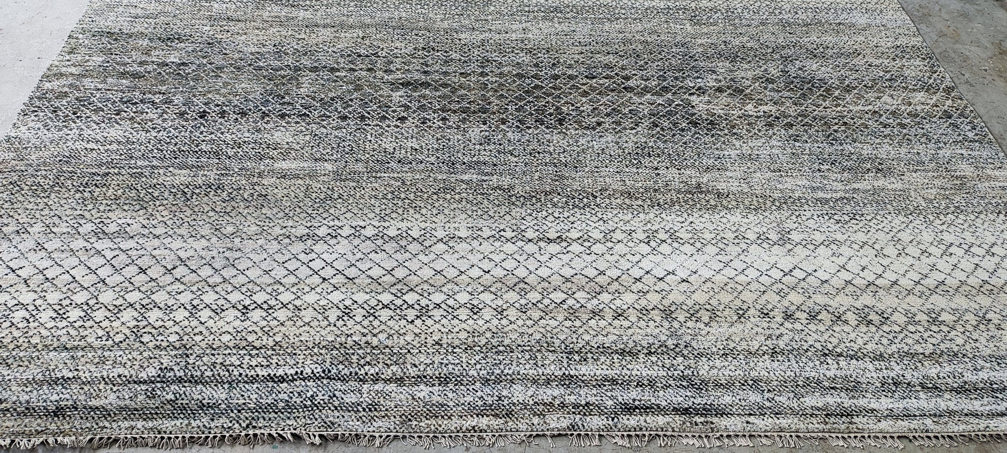 Nita 9x12 Hand Knotted Grass Design Grey Mix | Banana Manor Rug Factory Outlet