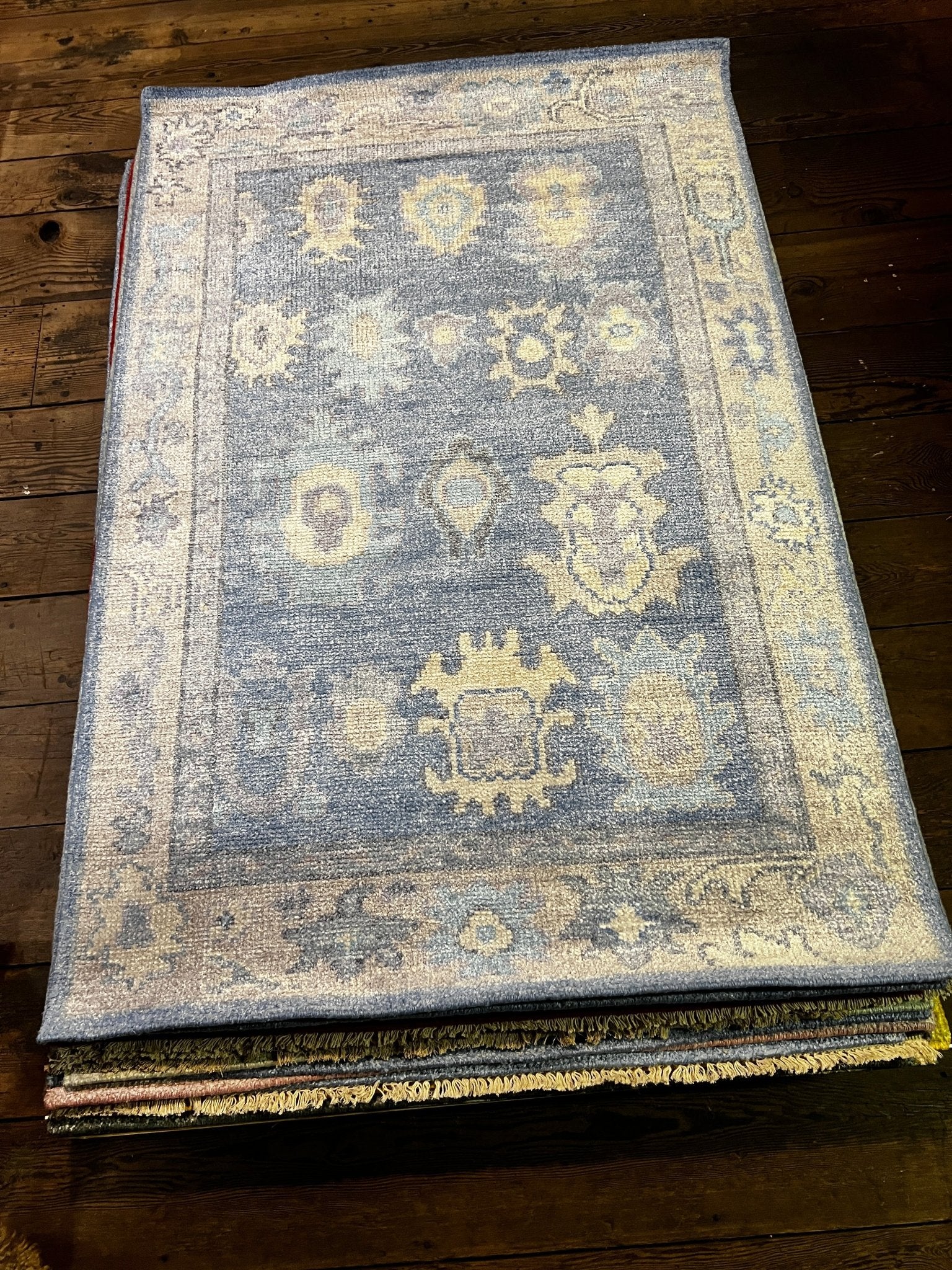 Nora 4x6 Light Blue Oushak | Banana Manor Rug Factory Outlet