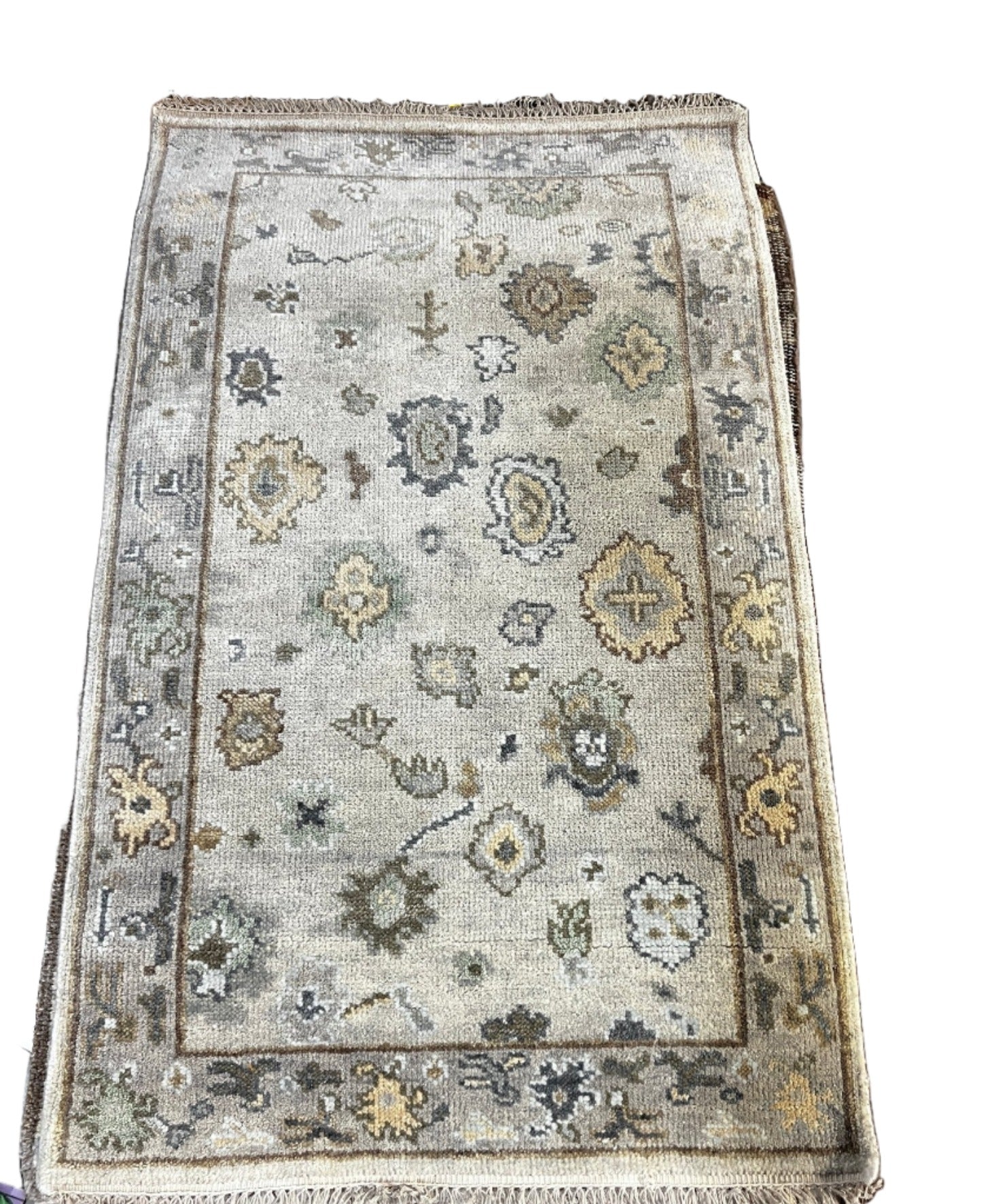 Nora Bing 3x5 Hand-Knotted Silver & Grey Oushak | Banana Manor Rug Factory Outlet
