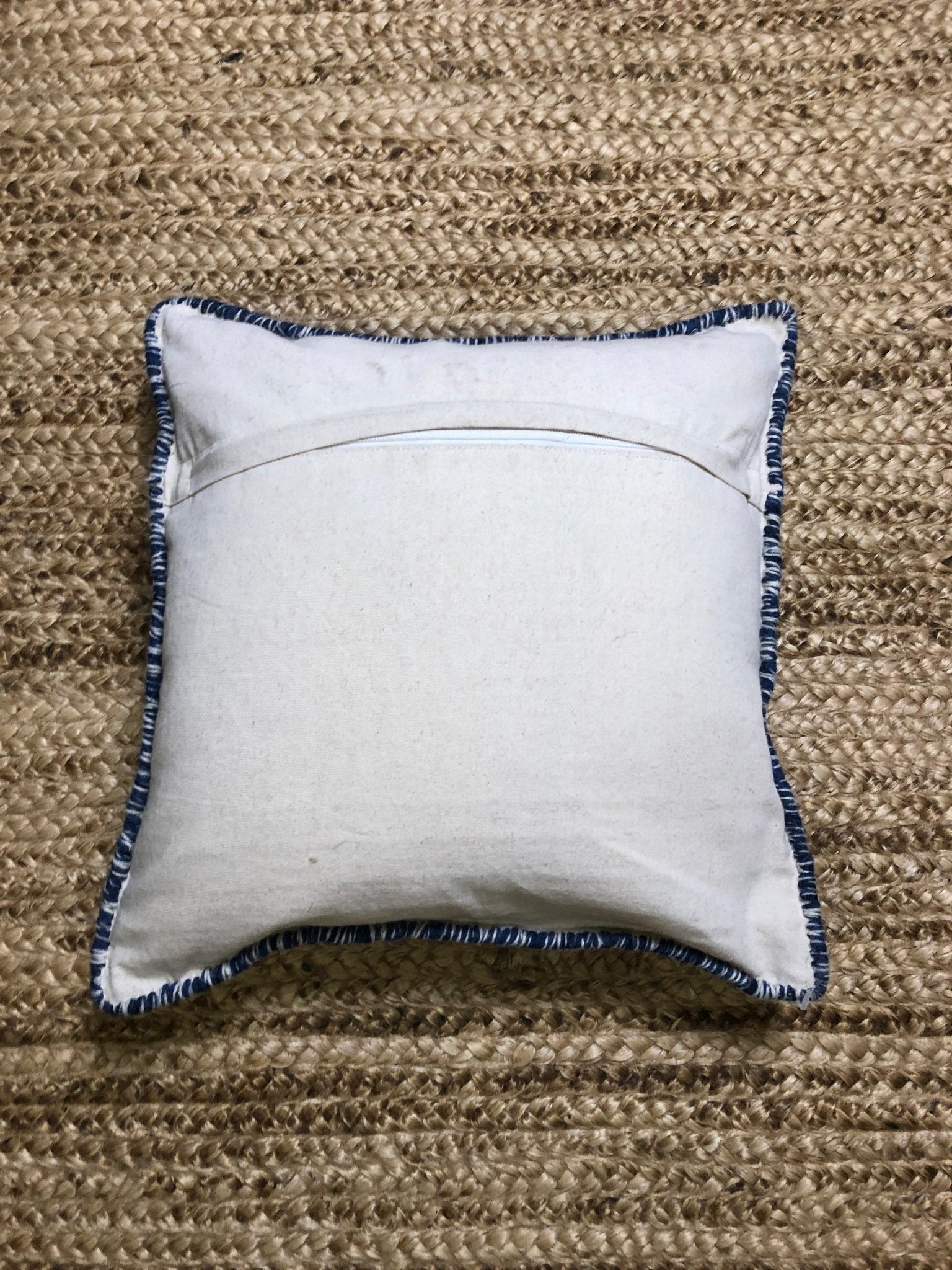 Nova Blue, Tan, and White Pillow | Banana Manor Rug Company