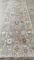 Odessa 3x18 Aqua Blue Hand-Knotted Oushak Runner | Banana Manor Rug Company